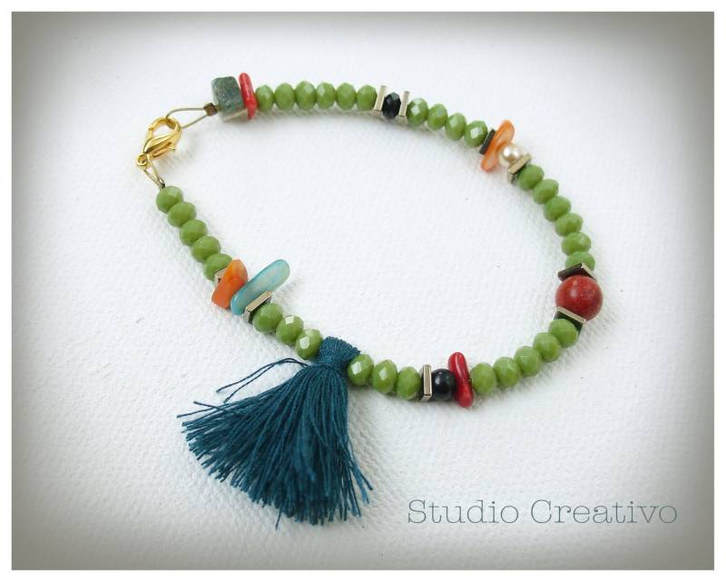 Lime Green Boho Armband - Schmuck-Kollektion von StudioCreativo