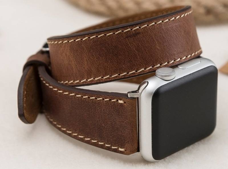 Antic Brown Apple Watch Double Wrap, Leder Wrap 38 Mm 42 40 44 Für 1-11 & Ultra 1-3, Kostenloser Versand von StudioFZ