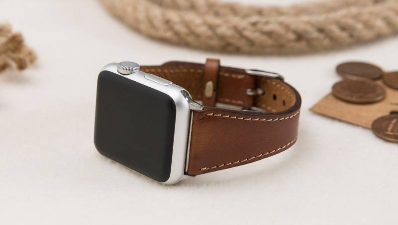 Braun Leder Apple Uhrenarmband, Slim Band 38 Mm 42 40 44 Für Watch 1-11 & Ultra 1-3, Kostenloser Versand von StudioFZ