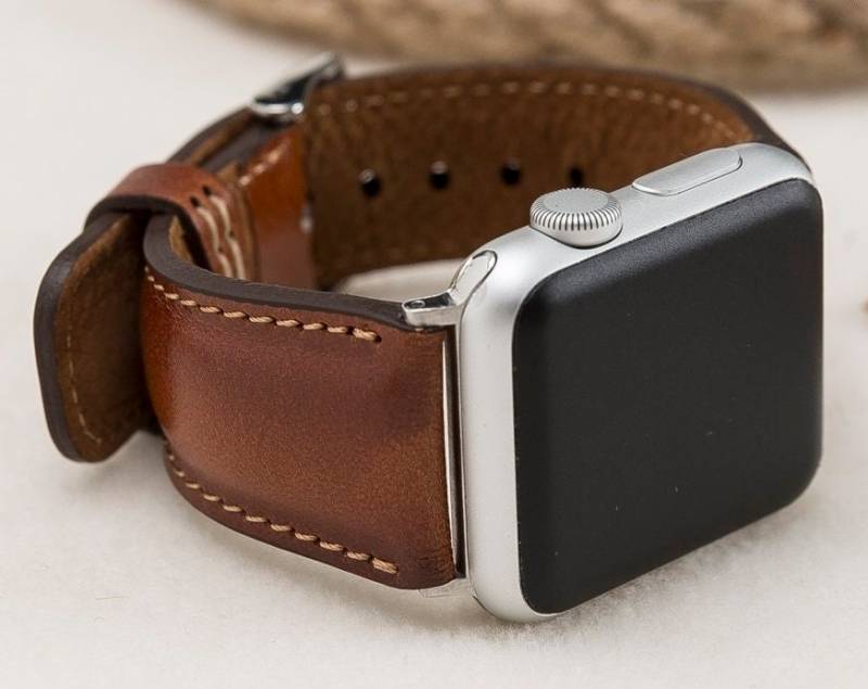 Braun Leder Apple Uhrenarmband Für Watch 1-11 Ultra 1-3, Kostenloser Versand von StudioFZ