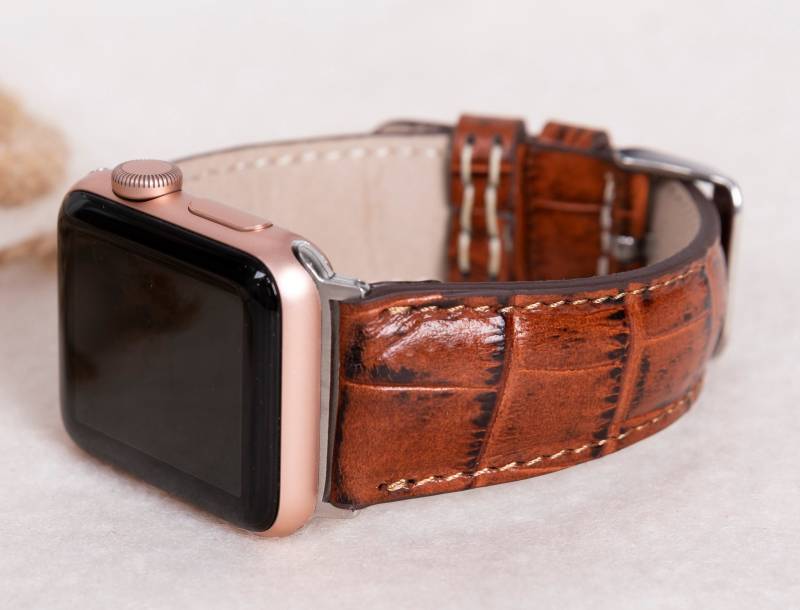 Kroko Muster Apple Watch Armband 46 Mm 42 40 44 49 Für 1-11, Se, Ultra 1-3, Kostenloser Versand von StudioFZ