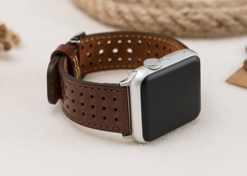 Perforiertes Lederarmband Braun 46 Mm 42 40 44 Für Apple Watch Ultra 1-3, Kostenloser Versand Perforiertes Lederarmband Braun 46 Mm 42 40 44 Für Apple Watch Ultra 1-3, Kostenloser Versand von StudioFZ