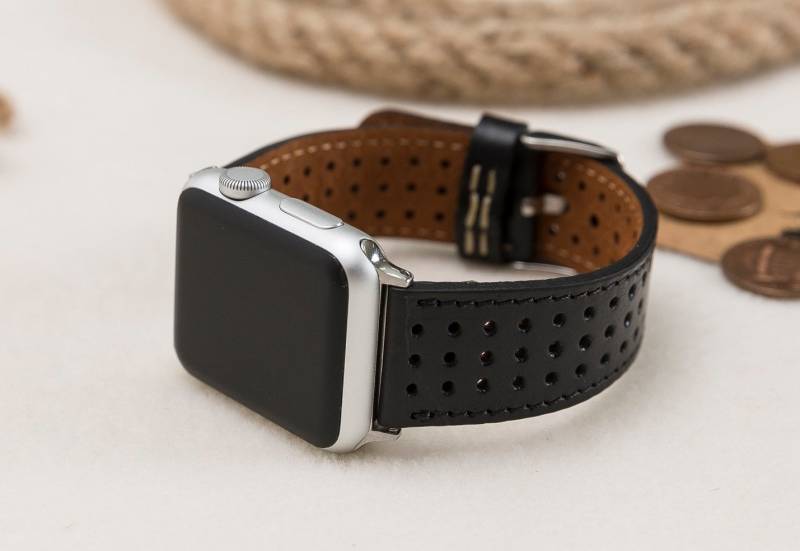 Perforiertes Lederarmband Sammel Schwarz 38 Mm 42 40 44 Für Apple Watch 1-11 & Ultra 1-3, Kostenloser Versand Perforiertes Lederarmband Sammel Schwarz 38 Mm 42 40 44 Für Apple Watch 1-11 & Ultra 1-3, Kostenloser Versand von StudioFZ
