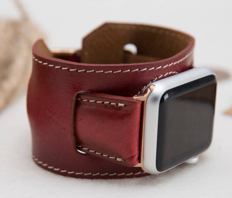 Rot Apple Uhr Manschette, Vollnarbenleder Manschette 38 Mm 42 40 44 Für Watch 1-11, Ultra 1-3, Kostenloser Versand Rot Apple Uhr Manschette, Vollnarbenleder Manschette 38 Mm 42 40 44 Für Watch 1-11, Ultra 1-3, Kostenloser Versand von StudioFZ