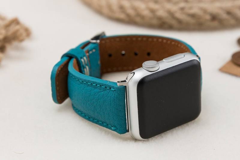Turquoise Blue Apple Uhrenarmband, Leder Band Für Watch 1-11 Ultra 1-3, Kostenloser Versand von StudioFZ