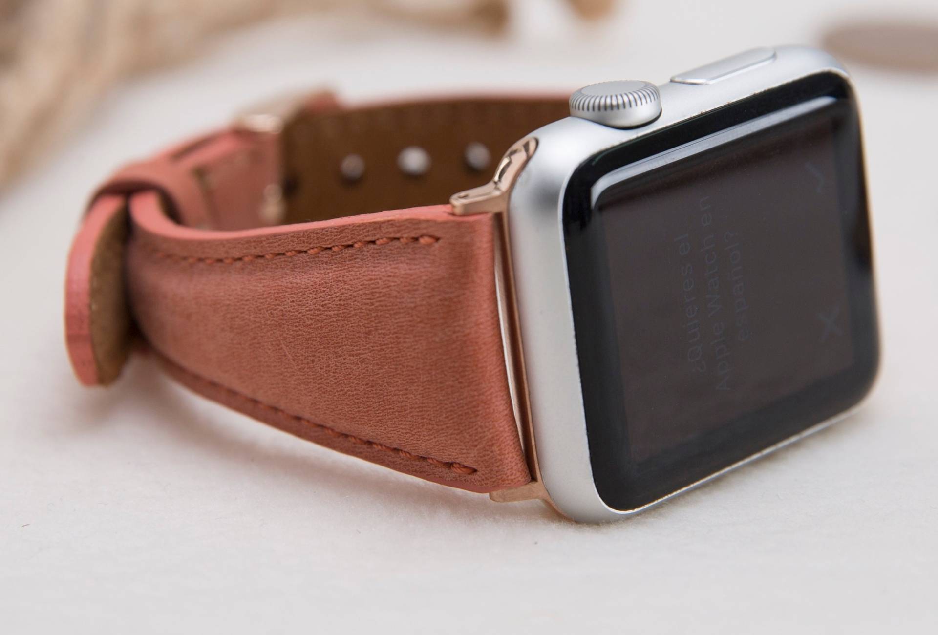 Vollnarbenleder Orange Slim Band Für Apple Watch 1-11 & Ultra 1-3, Kostenloser Versand von StudioFZ