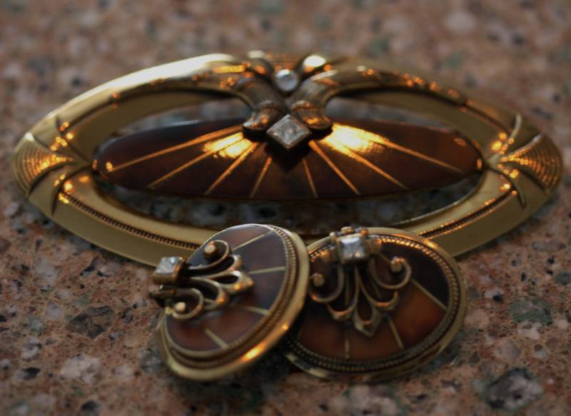 Exquisite Vintage Ermani Bulatti Art Deco Brosche Und Ohrringe von StudioFind