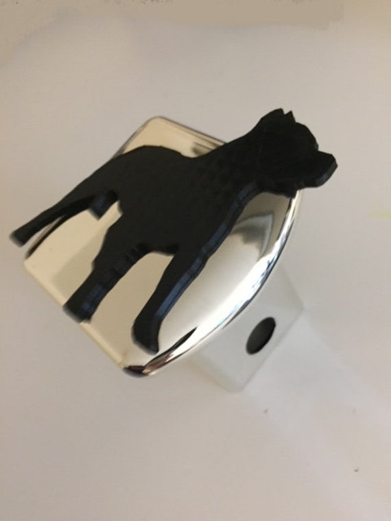 Aggressive Pitbull in 3D - 2-Zoll-Anhängekupplung Abdeckung Chrom Mit Schwarz Kämpfer von StudioFrame