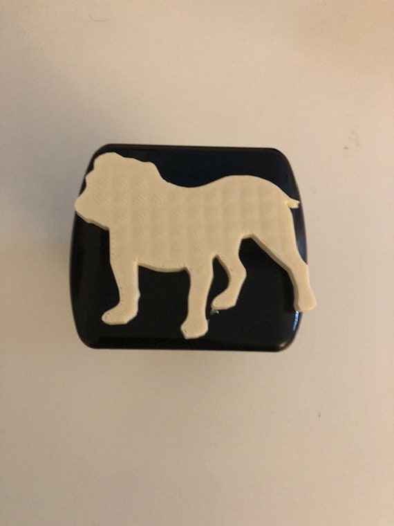 American Bulldog in 3D-Black Mit Weiß-2 Zoll Trailer Hitch Cover-Wag Love Paw Mehr Herztiere Englisch von StudioFrame