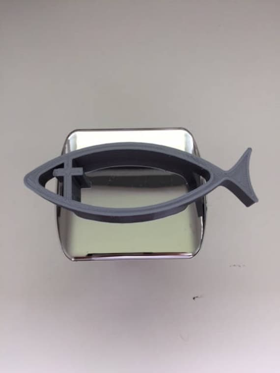 Christian Fish in 3D - 2-Zoll-Trailer Hitch Cover Chrom Mit Grau Liebe Gott Jesus, Friede von StudioFrame