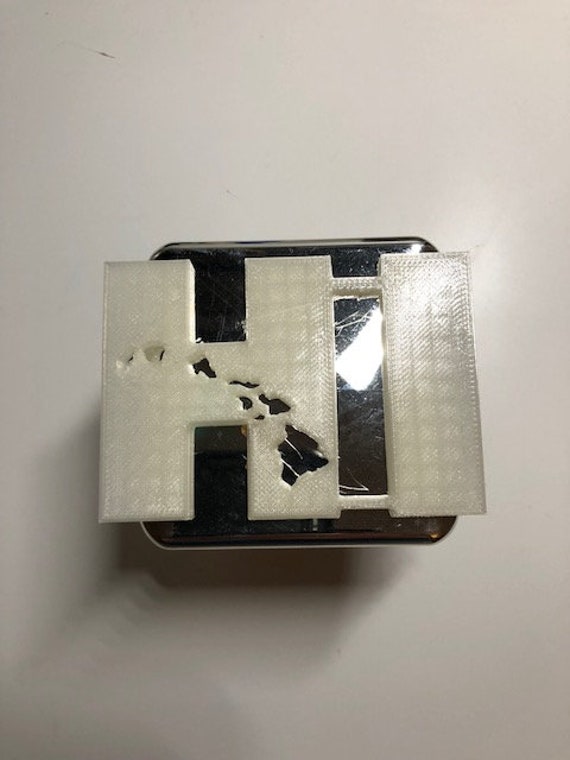 Hawaiis Big Island in 3D - Leuchten Im Dunklen 2 Zoll Trailer Hitch Abdeckung Chrom Mit White-Aloha von StudioFrame