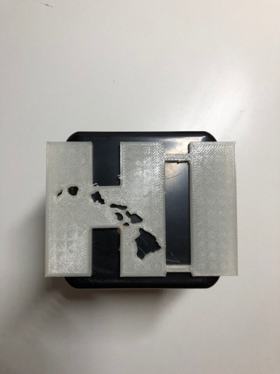 Hawaiis Big Island in 3D - Leuchten Im Dunklen 2 Zoll Trailer Hitch Cover Schwarz Mit White-Aloha von StudioFrame