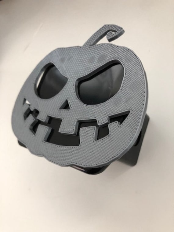 Jack O Lantern Kürbis in 3D - 2-Zoll-Trailer Hitch Cover Schwarz Mit Grau Halloween Stil Jackolantern Beängstigend von StudioFrame