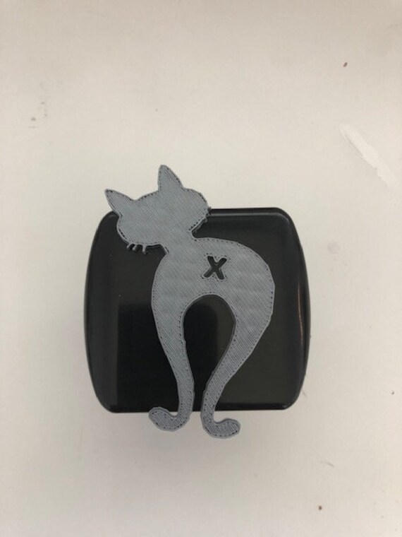 Schwarze Katze Mit Po Zeigt in 3D - 2-Zoll-Trailer Hitch Cover Schwarz Grau Süße Loch Meow von StudioFrame