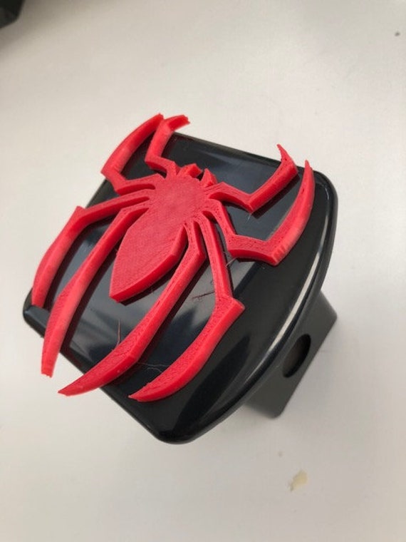 Spinne in 3D - 2-Zoll-Trailer Hitch Cover Schwarz Mit Rot Super-Helden-stil von StudioFrame