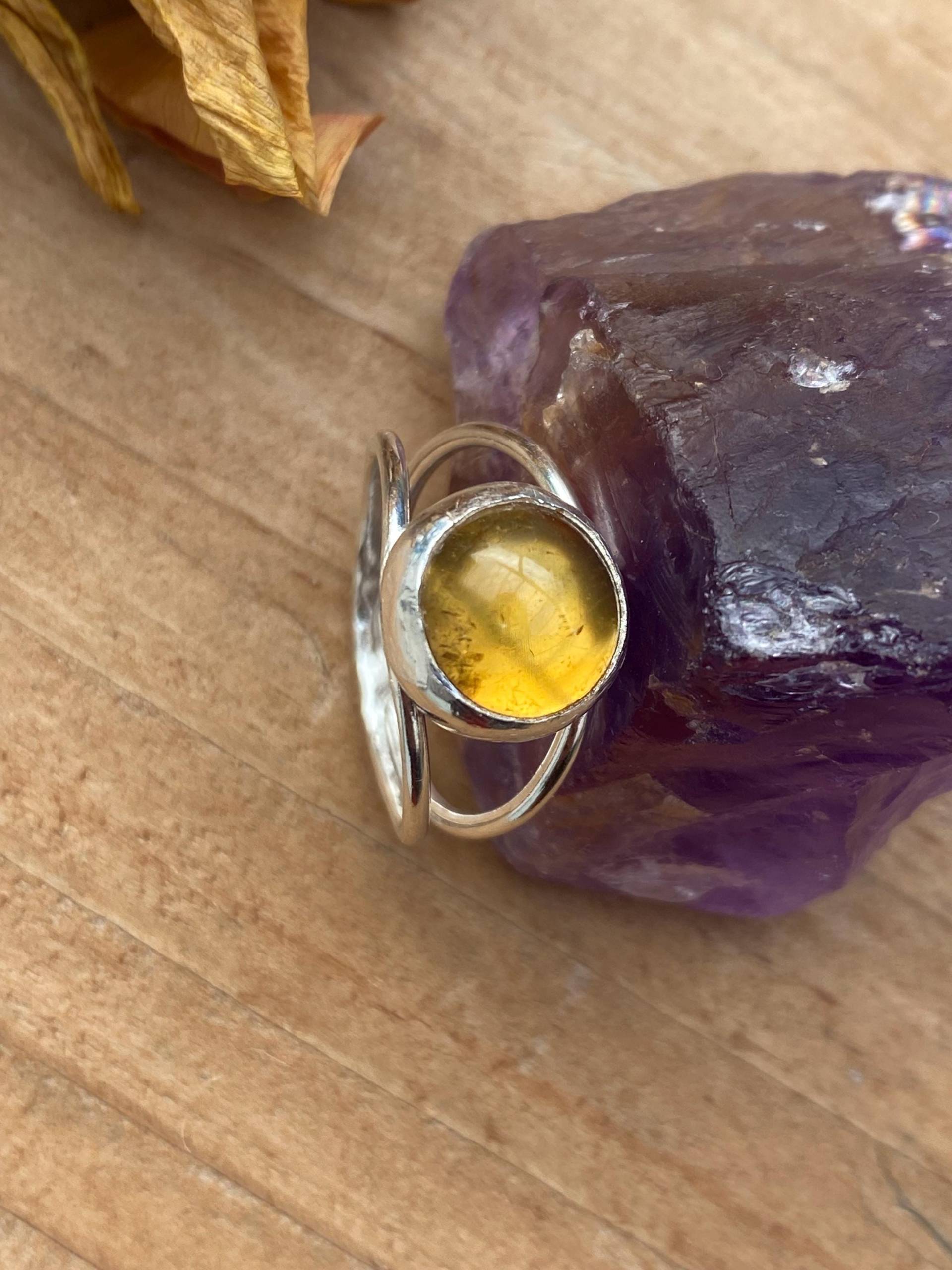 Zitrinring Zartes Doppelband von StudioFuchsen