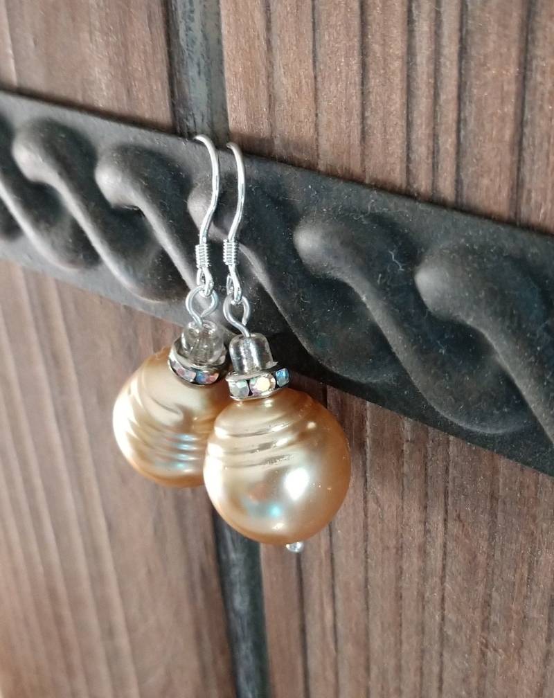 Champagner Perle Ohrringe, Perlen, Sterling Silber Elegante Einzigartiges Geschenk Champagner Perle Ohrringe, Perlen, Sterling Silber Elegante Einzigartiges Geschenk von StudioGia