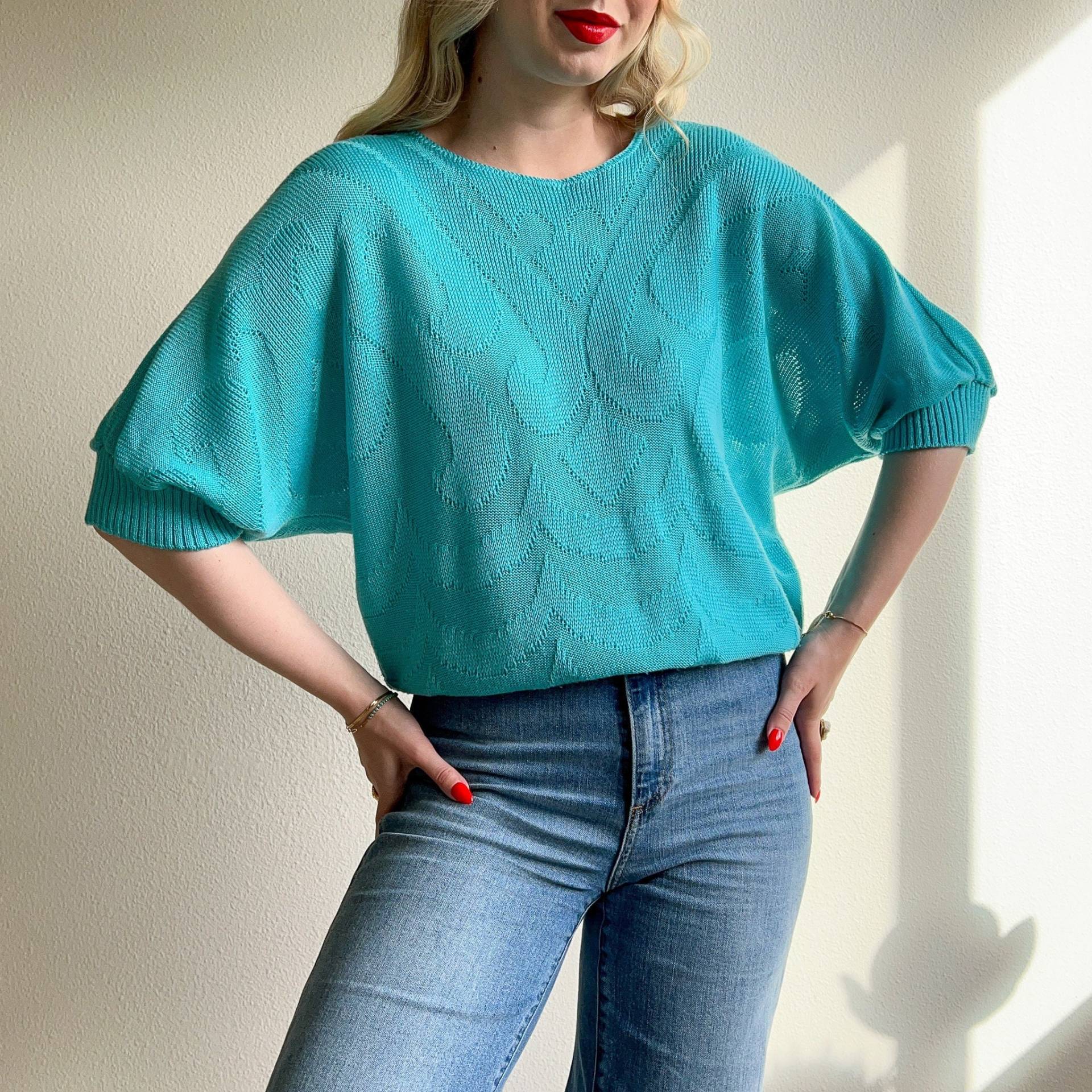 Vintage 1980S Türkiser Rollkragenpullover L/xl von StudioGloriaVintage