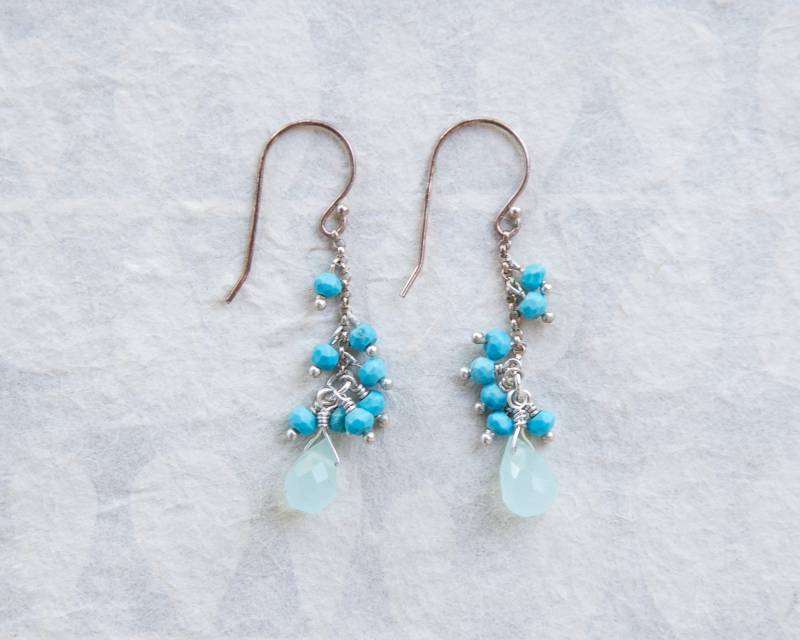 Ohrringe Türkis Nieselregen von StudioHillalu