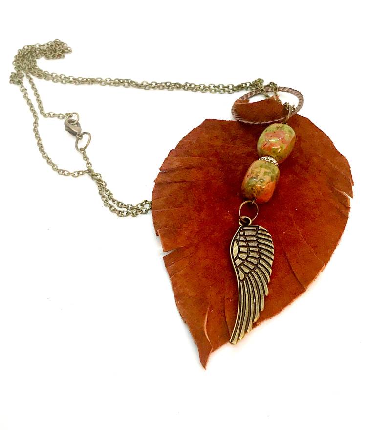 Boho Einzigartige Leder Halskette - Geschenk Für Sie von StudioJunction