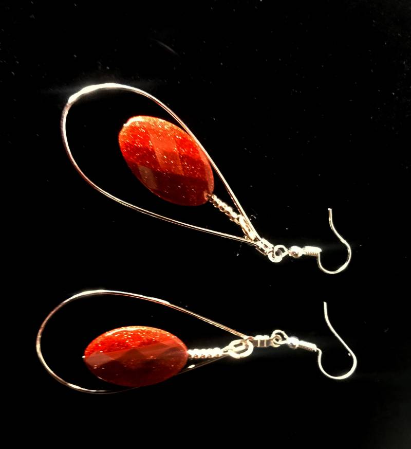 Silber Vergoldet Edelstein Tear Drop Ohrringe - Geschenk Für Sie von StudioJunction