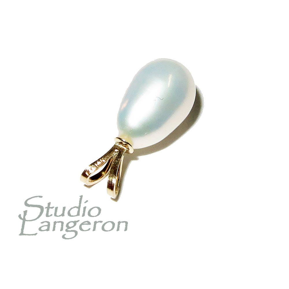14K Pure Solid Gelb Gold Echte Perlen Anhänger, Gold, Perle, Perl Elegantes Geschenk, Schöne Weiße Perle 14K Pure Solid Gelb Gold Echte Perlen Anhänger, Gold, Perle, Perl Elegantes Geschenk, Schöne Weiße Perle von StudioLangeron