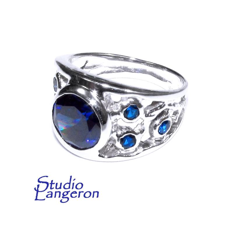 Blautopas Ring 925 Sterling Silber Größe 8, Handgemachter Ring, Einzelexemplar, Silber, Blautopas, Silberring, Edelstein, Statement Blautopas Ring 925 Sterling Silber Größe 8, Handgemachter Ring, Einzelexemplar, Silber, Blautopas, Silberring, Edelstein, Statement von StudioLangeron