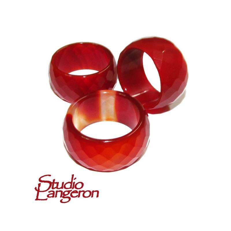 Natürlicher Achat Band Ring Größe 5 1/2, 6, 6 7, 7 8, Stein Ring, Bandringe, Edelstein Unisex Ringe, Massiver von StudioLangeron