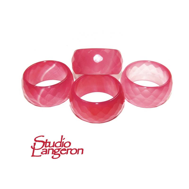 Natürlicher Rosen Achat Band Ring, Größe 7, 7 1/2, 8, Stein Ringe, Natur Edelstein Unisex Massiver Edelstein Natürlicher Rosen Achat Band Ring, Größe 7, 7 1/2, 8, Stein Ringe, Natur Edelstein Unisex Massiver Edelstein von StudioLangeron