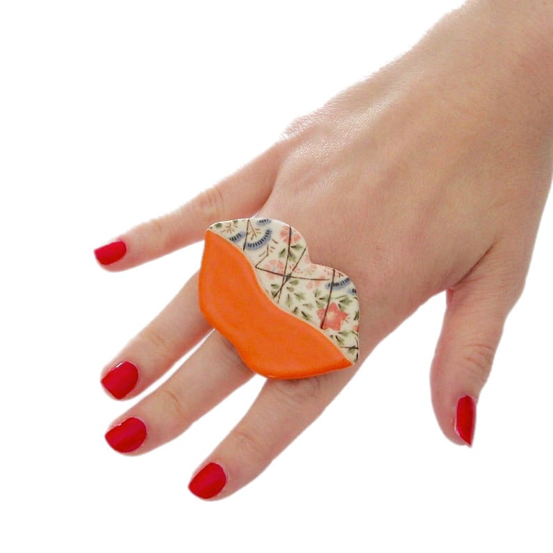 Lippenring Keramikring - Statement Ring, Lippenring, Großer Keramik Und Keramik, Handgefertigt Von Studioleanne 2.2 Inch Lippenring Keramikring - Statement Ring, Lippenring, Großer Keramik Und Keramik, Handgefertigt Von Studioleanne 2.2 Inch von StudioLeanne