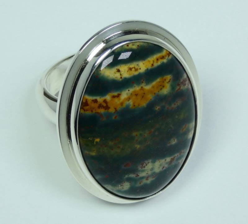 Heliotrop Cabochon 30x22 Mm Und 925Er Silber Handgearbeitete Massive Ringgröße 19. Heliotrope Schmuck. Natürlicher Edelstein-Ring Heliotrop Cabochon 30x22 Mm Und 925Er Silber Handgearbeitete Massive Ringgröße 19. Heliotrope Schmuck. Natürlicher Edelstein-Ring von StudioMatrix