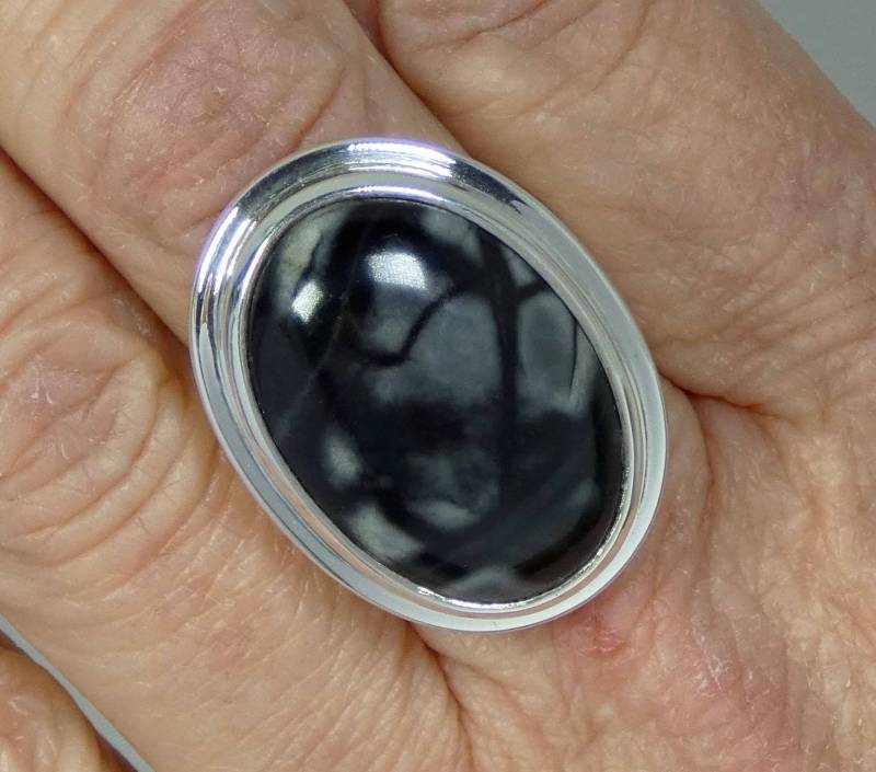 Aus Silber 925 Und Jaspis Cabochon 25 Mm X 18 Massiv Gearbeiteter Ring. Schmuck von StudioMatrix
