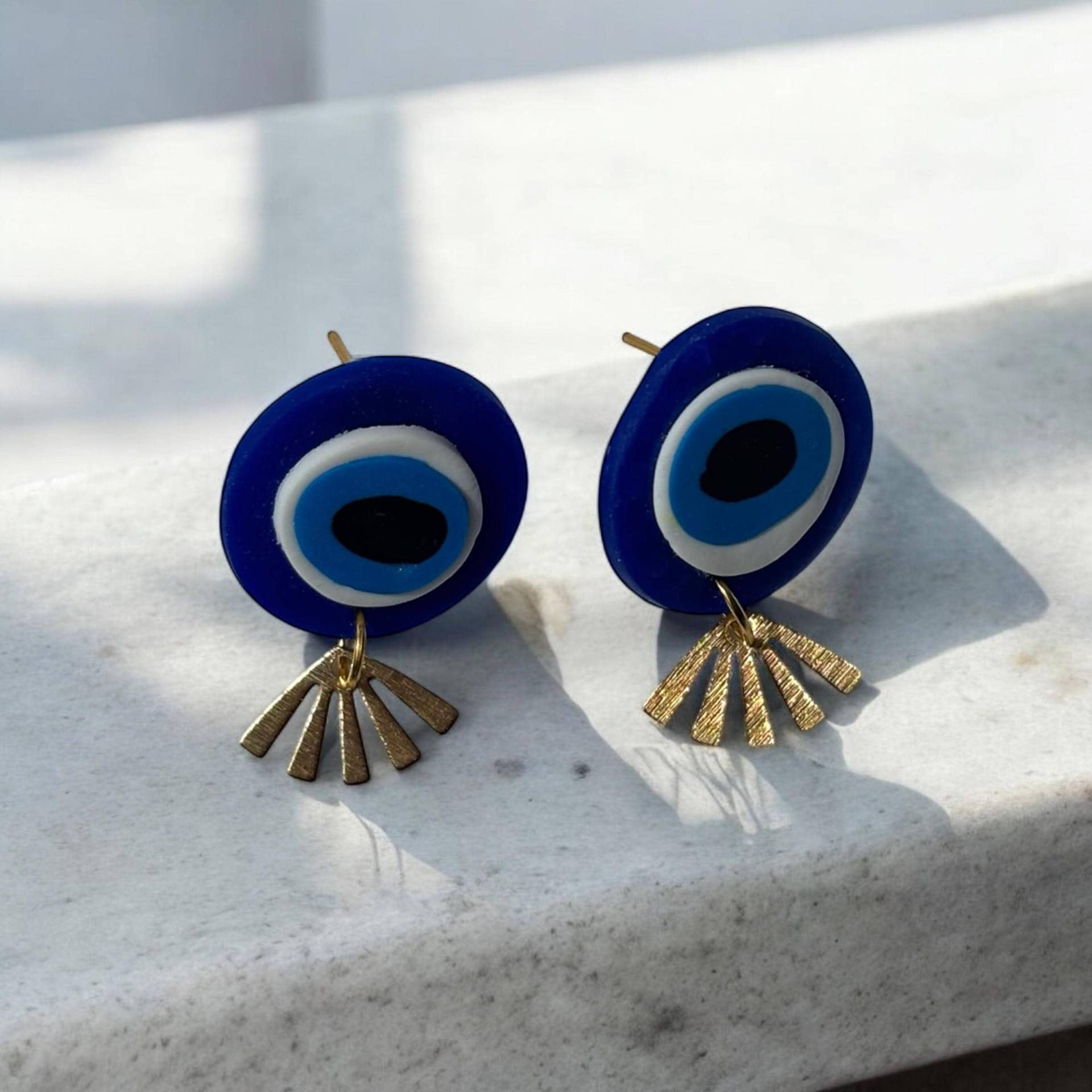 Evil Eye Ohrringe - Handgemachte Schutzsymbol-Ohrringe Aus Polymer-Ton in Blau Evil Eye Ohrringe - Handgemachte Schutzsymbol-Ohrringe Aus Polymer-Ton in Blau von StudioMellonStore