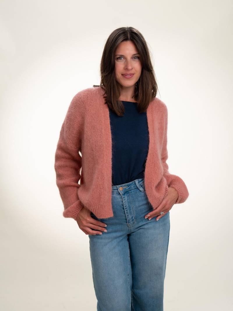 Mohair Cardigan | Kid Und Wolle Gefertigt in Italien Weich & Leicht Elegante Strickjacke Für Jede Jahreszeit Altrosa Powder von StudioMuratori
