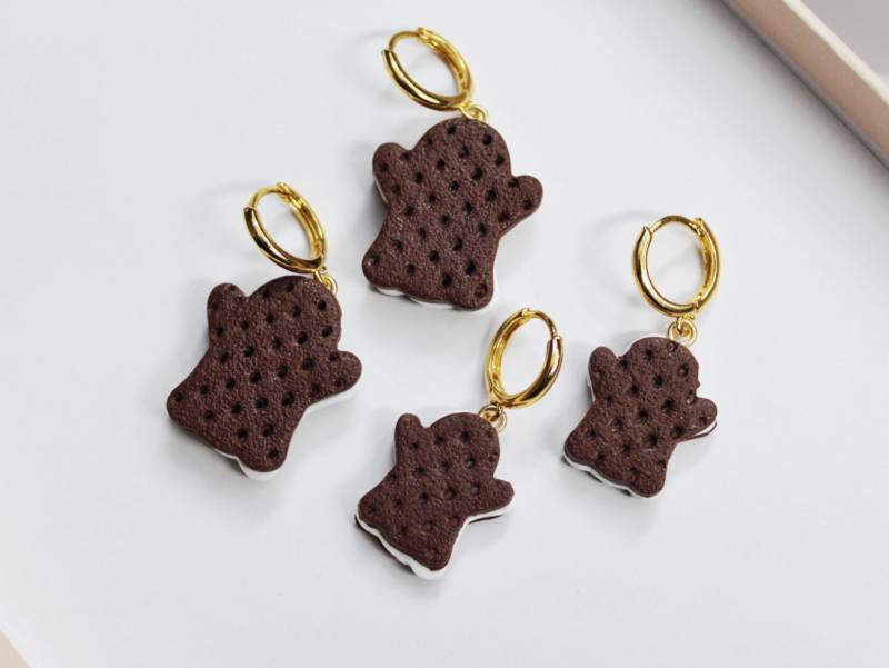 Ghost Earrings, Marshmallow Halloween Cookie Cute Dangle Earrings, Handmade Earrings, Gift Ghost Earrings, Marshmallow Halloween Cookie Cute Dangle Earrings, Handmade Earrings, Gift von StudioNiani