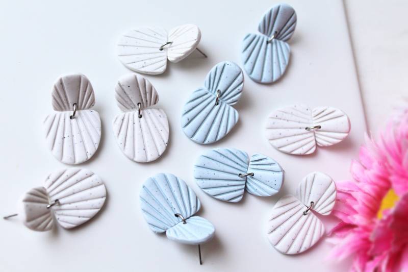 Summer Earrings, Shell Polymer Clay Statement Elegant Everyday Earrings For von StudioNiani