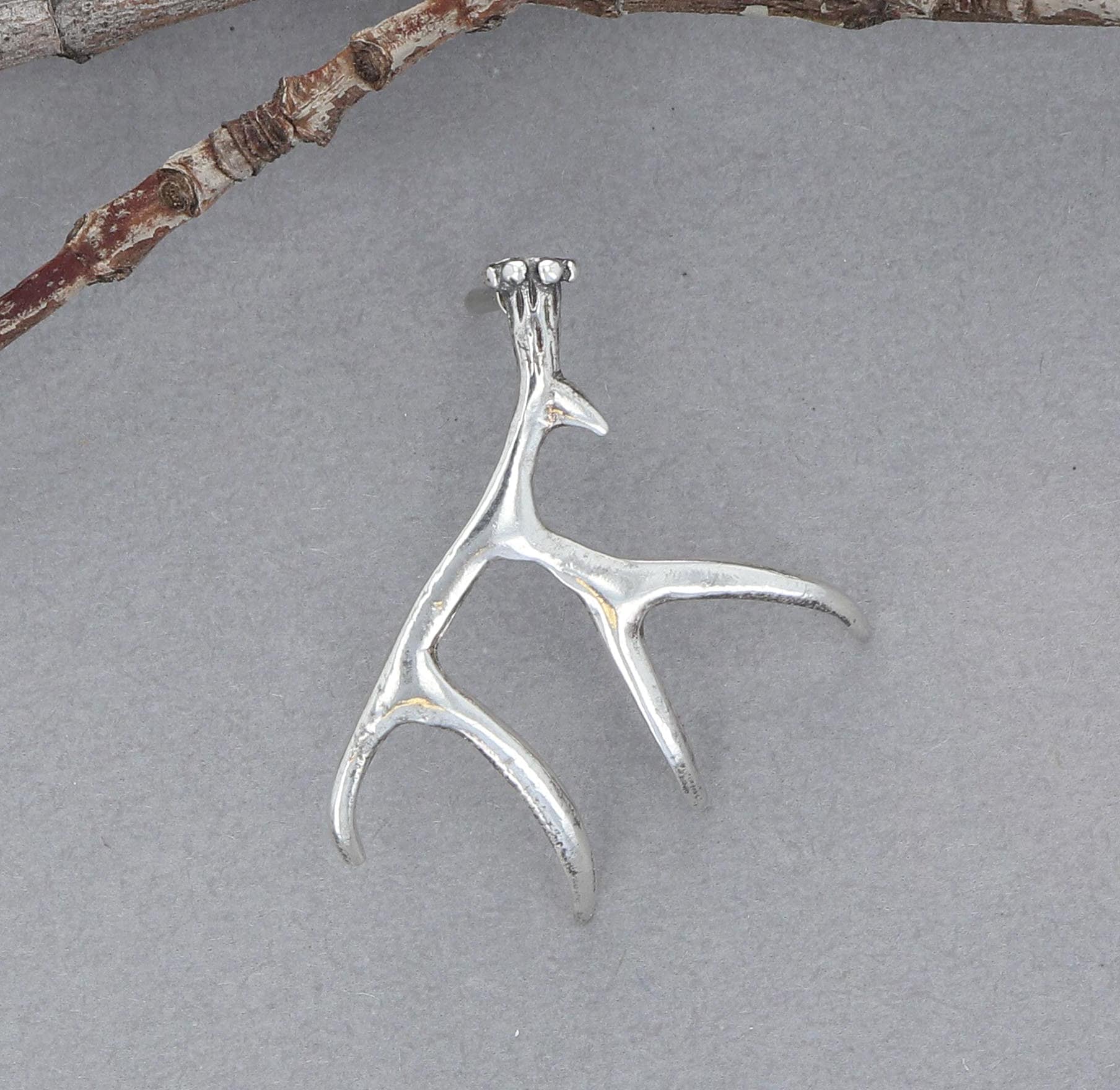 Mule Deer Geweih Pin in Sterling Silber-Groß Mule Deer Geweih Pin in Sterling Silber-Groß von StudioPandora