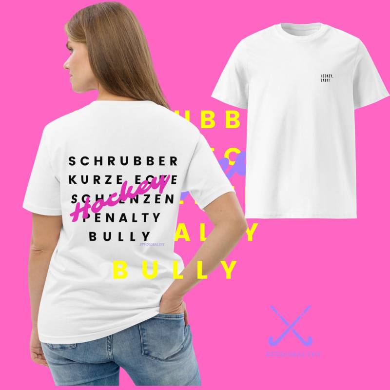 Hockey Letter in Pink Unisex-Bio-Baumwoll-T-Shirt Hockey Letter in Pink Unisex-Bio-Baumwoll-T-Shirt von StudioSaltHy
