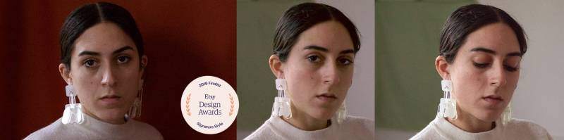 Boucles D'oreilles Anhänger Aus Plexiglas Bo Blank Transparent Türkis Und Silber 925 Hergestellt von StudioSophieTam