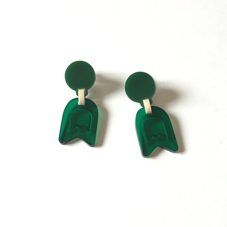 Goldfarbene Boucles D'oreilles Und Lila Acryl B01 Gelbe Farbe Tief Transparent Hell Silber Cadeau Für Gold von StudioSophieTam