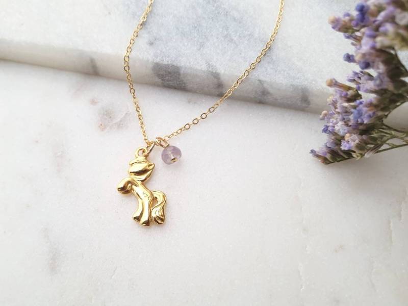Einhorn Kinder Kette Silber Gold Rosegold Geschenkidee Mädchen Geburtstagsgeschenk Pferde Ohrringe Pony von StudioSoulPieces