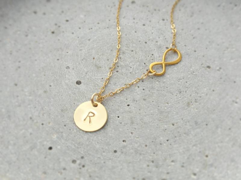 Initialenkette Trauzeugin Hochzeit Geschenk Für Mutter Danke Braut Unendlichkeit Personalisierte Kette von StudioSoulPieces