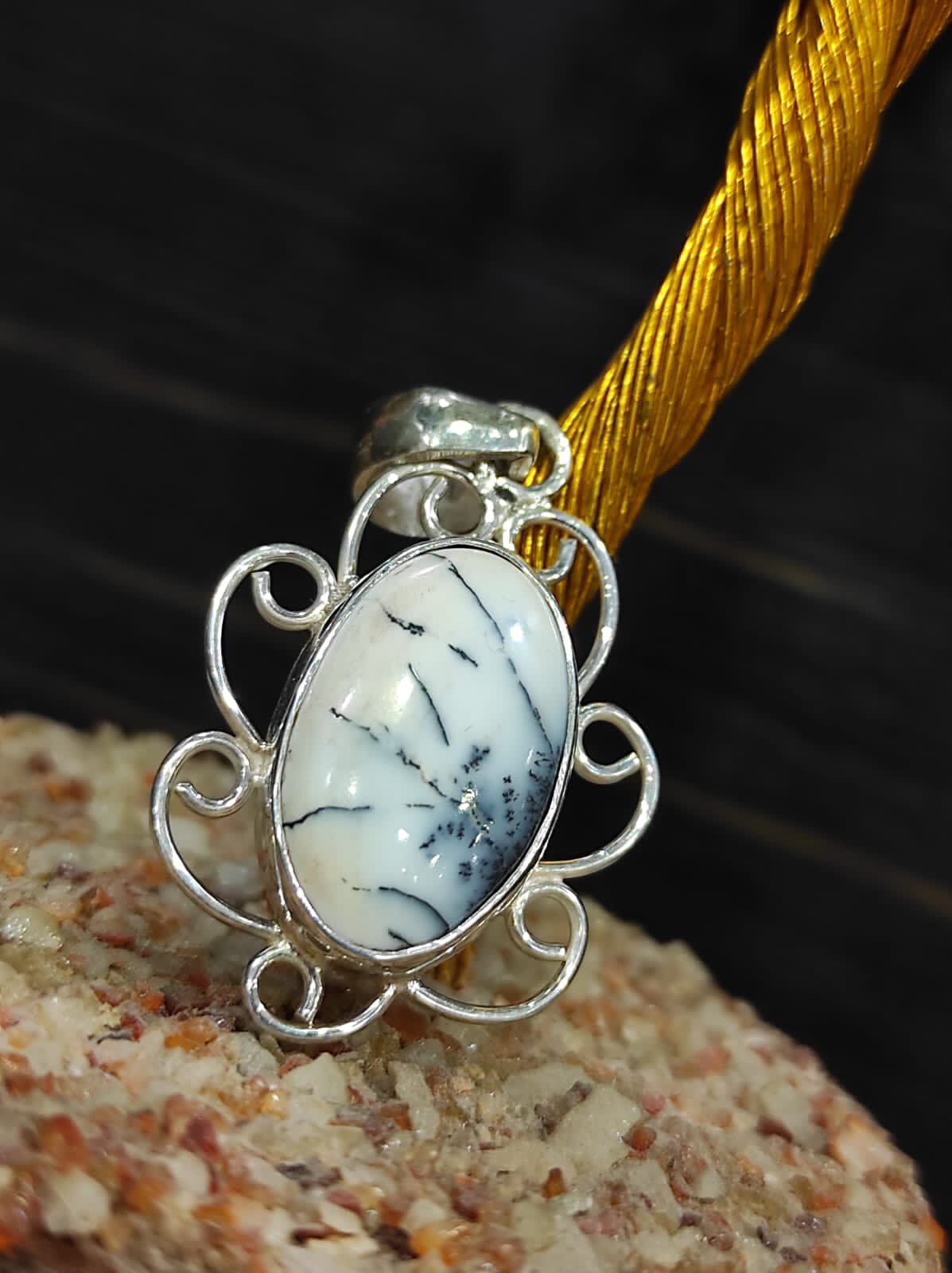 925 Sterling Silber Anhänger Dendrit Opal Handmade Schmuck Geschenk Für Ihren Hochzeitsschmuck von StudioSuramya