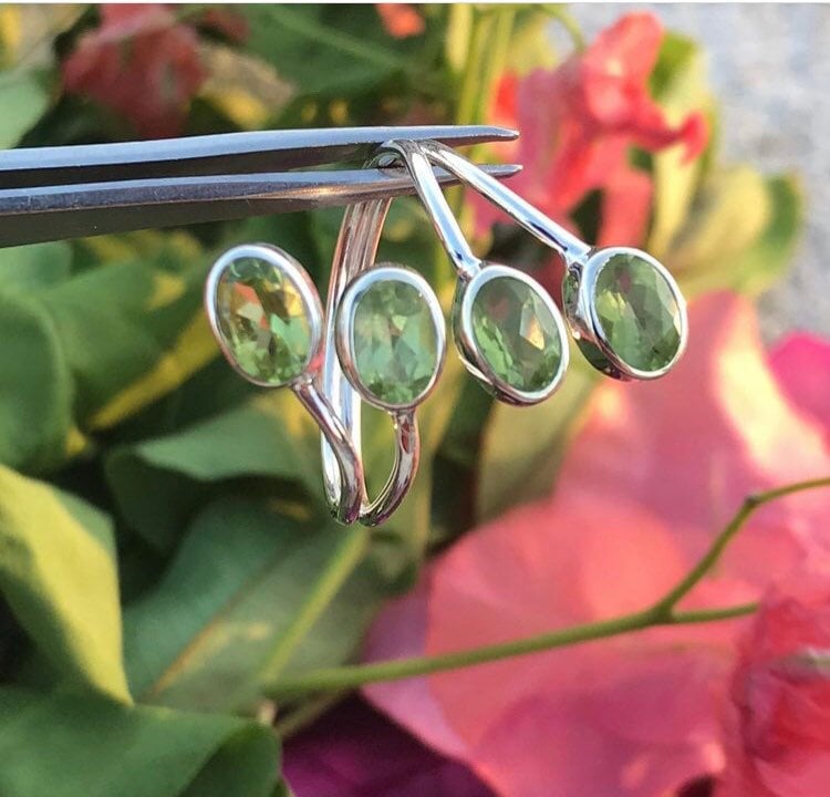 Peridot Ring, Statement 925 Sterling Silber Handgemachter Edelstein Frauen Natur Peridot, Ring Schmuck - Geschenk von StudioSuramya