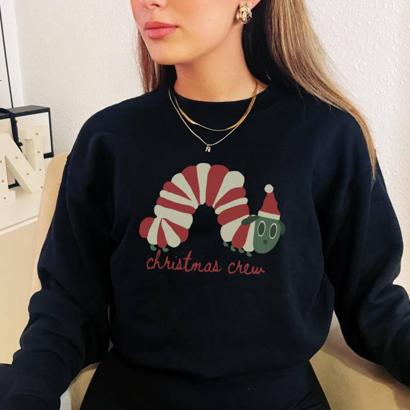 Christmas Crew Weihnachten Raupe Sweatshirt Unisex, Weihnachtspullover, Weihnachtlich Sweater, Geschenk Xmas Fan, Weihnachtsgeschenk Urlaubsmode von StudioVenusDE