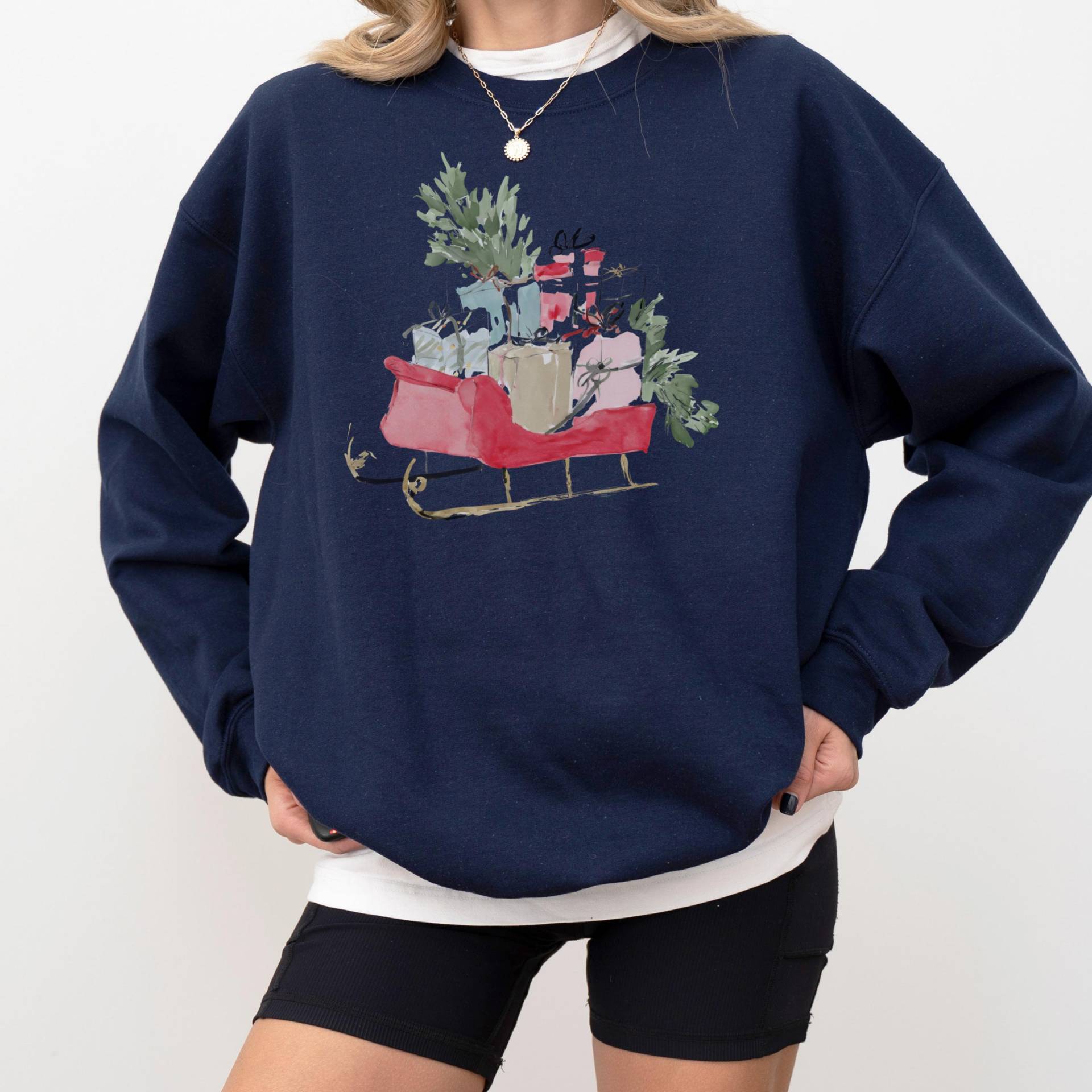 Süß Coquette Weihnachtspullover, Weihnachtlicher Sweater Linework, Kawaii Sweatshirt, Geschenk Xmas Fans, Weihnachtsgeschenk Urlaubsmode von StudioVenusDE