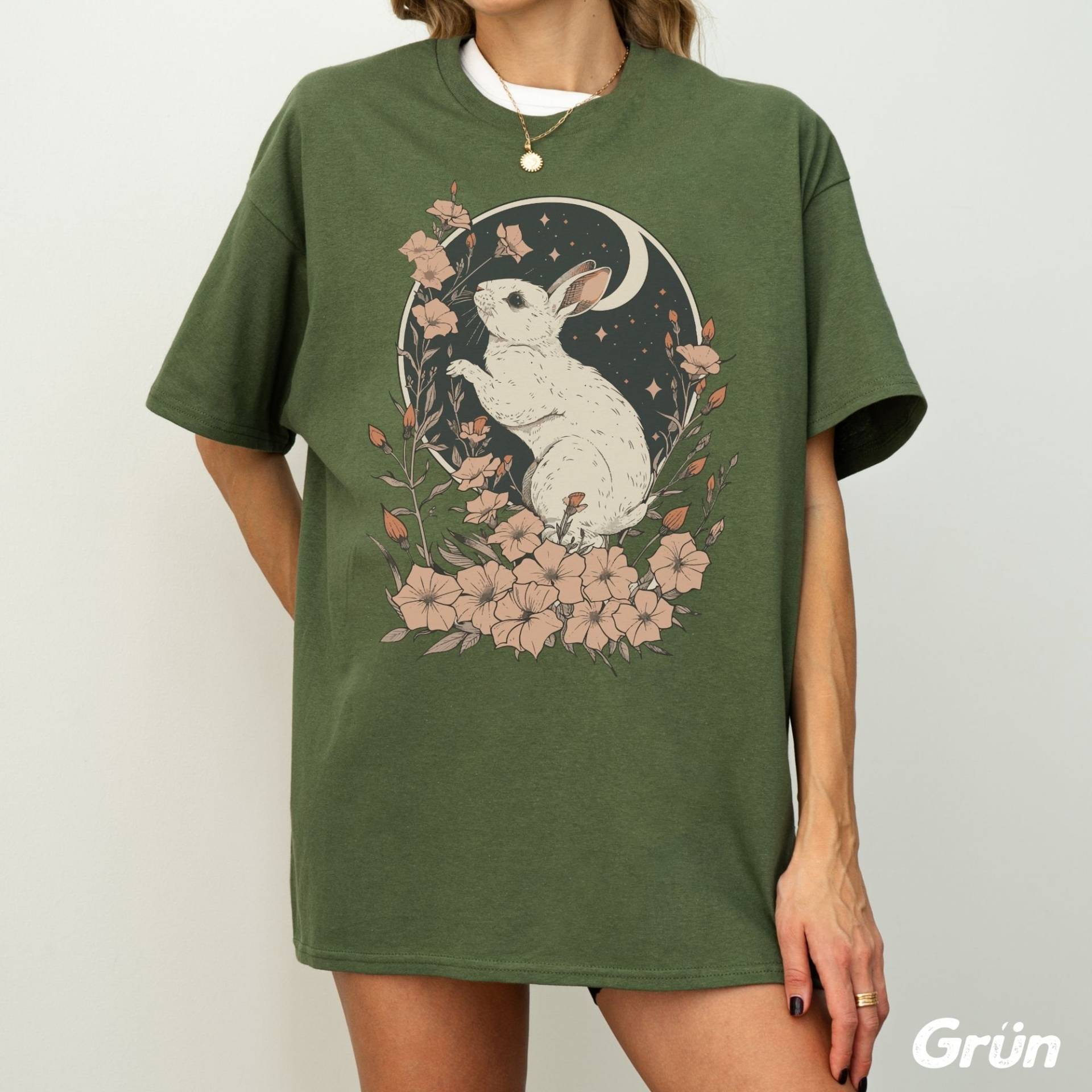 Süß Goblincore Tshirt Hase Witchy Whimsigoth T-Shirt Celestial Fairycore Dark Cottagecore Shirt Grüne Hexen Natur Ästhetik Herbst von StudioVenusDE