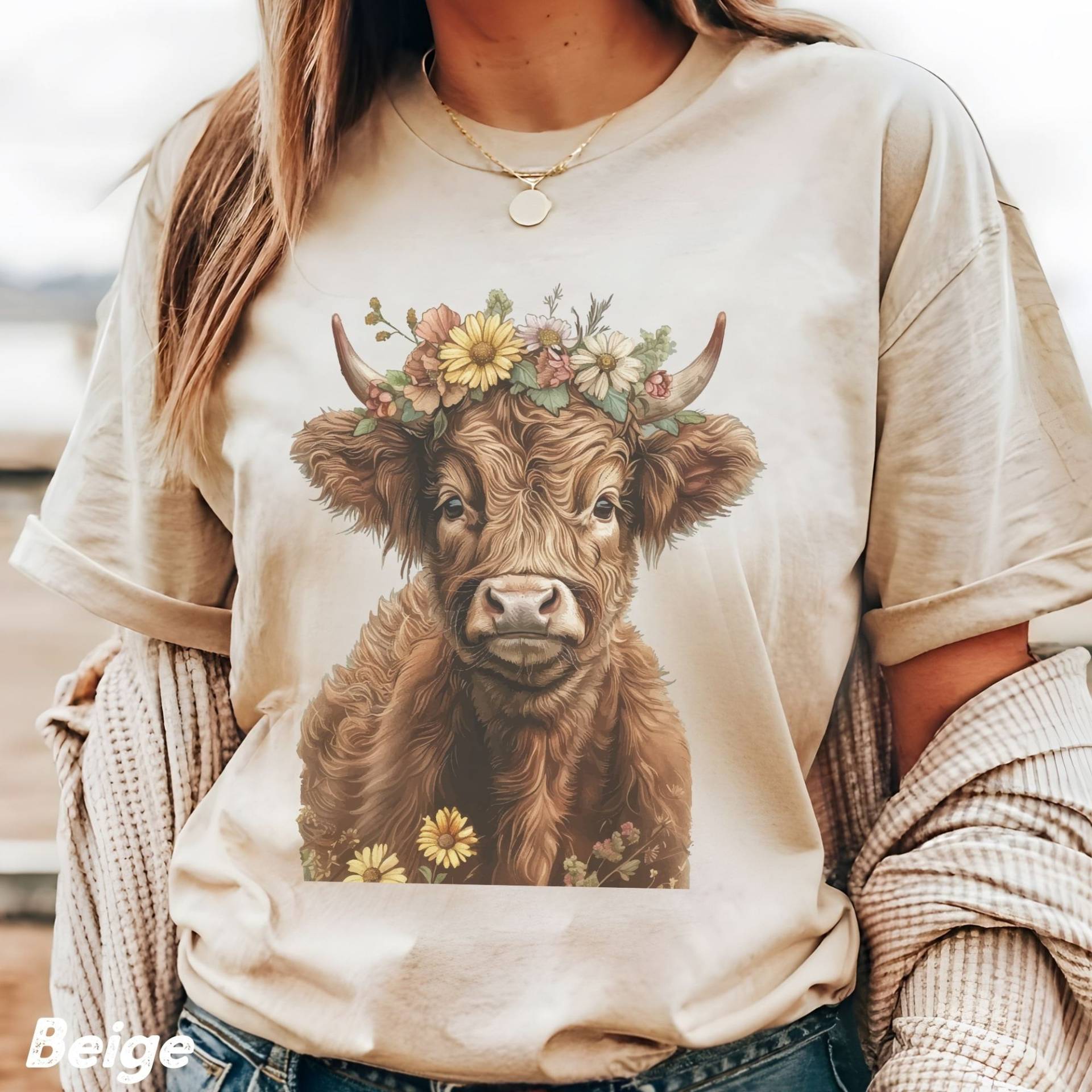 Süß Goblincore Tshirt Highland Cow Witchy Whimsigoth T-Shirt Celestial Fairycore Dark Cottagecore Shirt Flauschig Kuh Ästhetik Herbst von StudioVenusDE