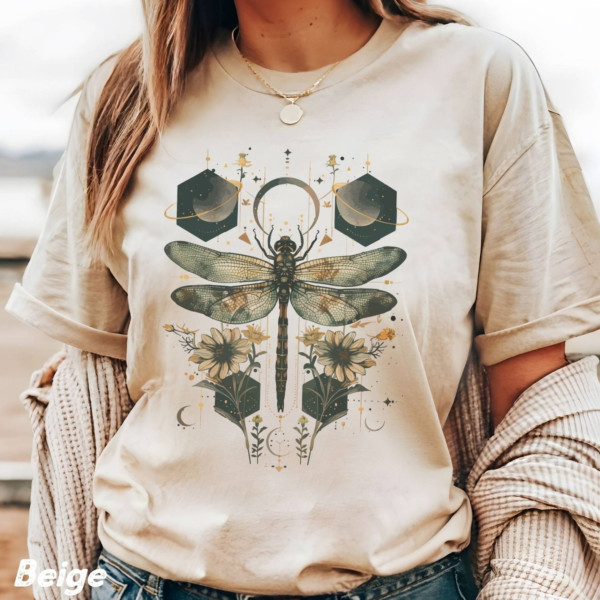 Süß Goblincore Tshirt Libelle Witchy Whimsigoth T-Shirt Celestial Fairycore Dark Cottagecore Shirt Grüne Hexen Natur Ästhetik Herbst von StudioVenusDE