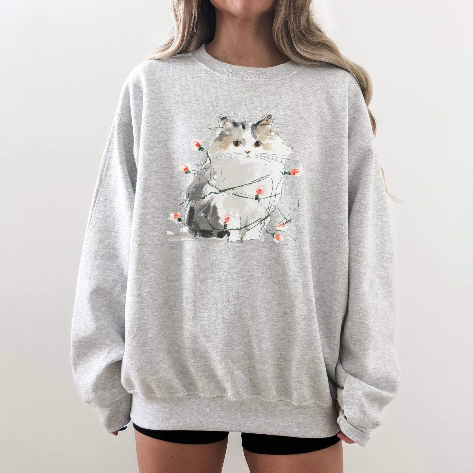 Süß Katzen Weihnachtspullover, Weihnachtlicher Sweater Katzen, Kawaii Katze Sweatshirt, Geschenk Fans, Weihnachtsgeschenk Urlaubsmode von StudioVenusDE